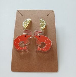 Shrimp and Lemon Earrings